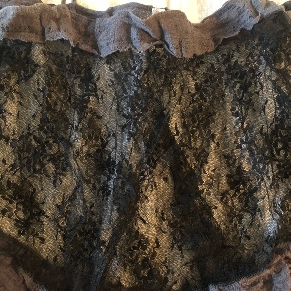 Free People Intimately Black /Gray Trapeze See-Through Camisole Top w Lace Inset - Picture 4 of 6